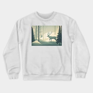 Papercut Deer in a Winter Wonderland Crewneck Sweatshirt